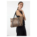 Trendyol Leopard Print Brown Maxi Tote Shoulder Bag