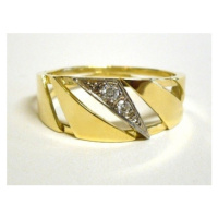 Zlatý prsten se zirkony/diamanty 0061 + DÁREK ZDARMA