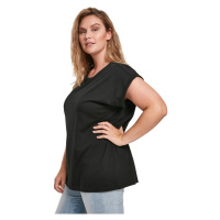 Dámské organické tričko s prodlouženým ramenem černé