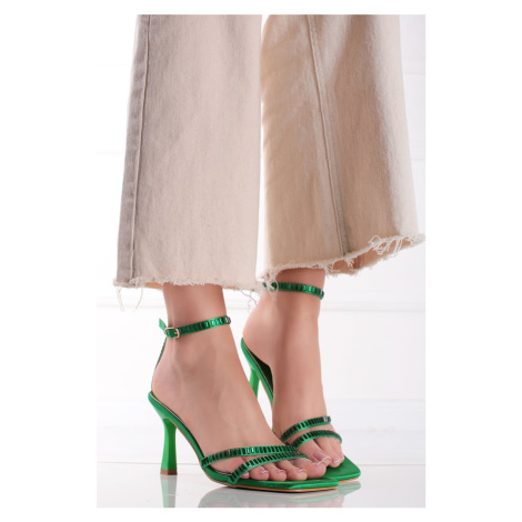 Zelené sandály na tenkém podpatku Mathilde Ideal