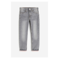 H & M - Skinny Fit Lined Jeans - šedá