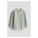 H & M - Linen-blend grandad shirt - zelená