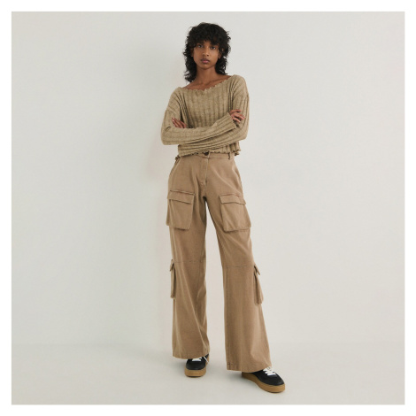 Žluté dámské casual kalhoty