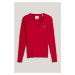 SVETR GANT STRETCH COTTON CABLE V-NECK RUBY RED