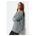 Trendyol Gray Washed Knitted Sweatshirt