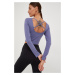 Tričko na jógu s dlouhým rukávem 4F fialová barva