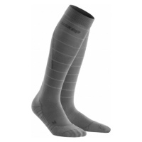 CEP WP402Z Compression Tall Socks Reflective Grey II Běžecké ponožky