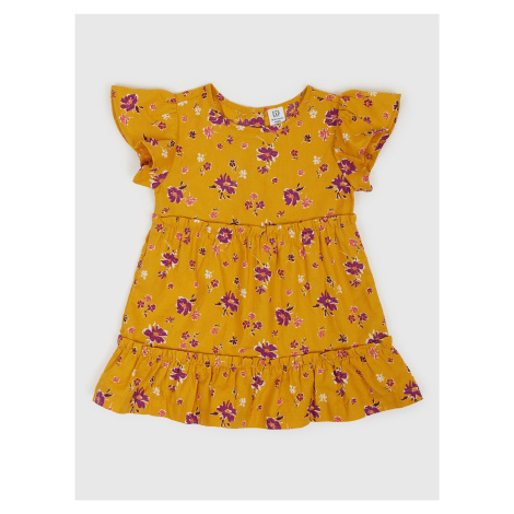 Žluté holčičí šaty s květinovým vzorem GAP