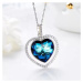 GRACE Silver Jewellery Stříbrný náhrdelník Swarovski Elements Hannah - srdce NH1106-YP1007A Modr