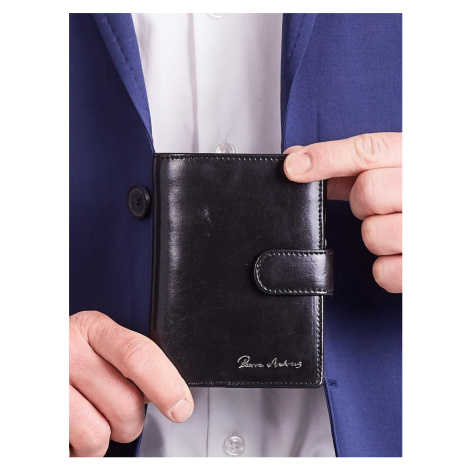 Pánská černá kožená peněženka Fashionhunters