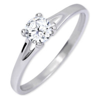 Brilio Silver Stříbrný zásnubní prsten s krystalem 426 001 00508 04 52 mm