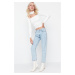 Trendyol Blue High Waist Straight Jeans