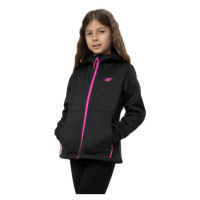 Dívčí turistická softshellová bunda 4F JUNIOR SOFTSHELL JACKET F042-20S-DEEP BLACK