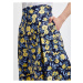 Žluto-modrá dámská skládaná květovaná sukně ORSAY