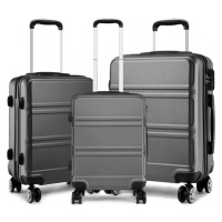 Konofactory Šedá sada luxusních kufrů s TSA zámkem 