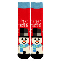 Virgina vánoční termo ponožky dámské sněhulák červená