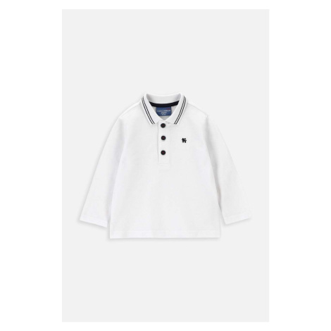 Dětské bavlněné tričko s dlouhým rukávem Coccodrillo bílá barva