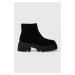 Semišové boty GOE dámské, černá barva, na podpatku, MM2N4057.BLACK