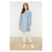 Trendyol Baby Blue Deserts Woven Cotton Tunic