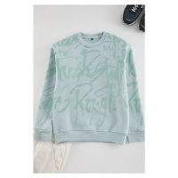 Trendyol Ice Blue Regular Cut Printed Sweatshirt