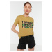 Trendyol Light Green Printed Semi-fitted Knitted T-Shirt