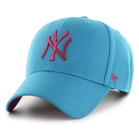 Čepice s vlněnou směsí 47brand MLB New York Yankees zelená barva, s aplikací 47 Brand
