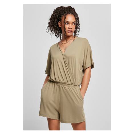 Dámský overal // Urban classics Ladies Short Modal Jumpsuit khaki