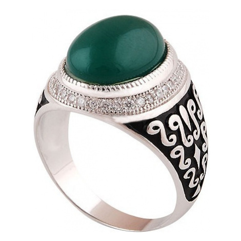 AutorskeSperky.com - Stříbrný prsten se zeleným onyxem - S233