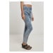 Dámské kalhoty // Urban classics Ladies High Waist Skinny Jeans light skyblue acid washed