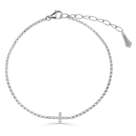 Zlatý dámský náramek DF 5832 z bílého zlata, s brilianty Danfil