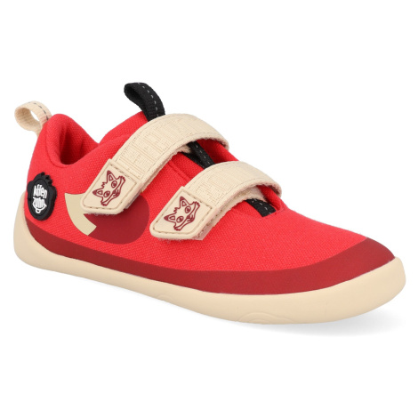 Barefoot dětské tenisky Affenzahn - Sneaker Cotton Happy-Fox červené