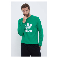 Bavlněná mikina adidas Originals pánská, zelená barva, s potiskem