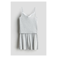 H & M - Žebrované žerzejové pyžamo - šedá