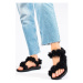 Pk Stylové černé sandály dámské bez podpatku ruznobarevne