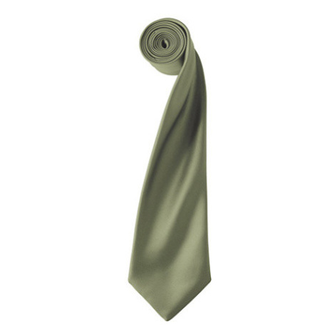 Premier Workwear Pánská saténová kravata PR750 Olive -ca. Pantone 378