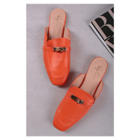 Oranžové mule pantofle Carol