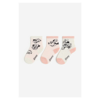 H & M - Ponožky's motivem: balení po 3 - růžová