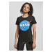 Dámské tričko krátký rukáv // Mister tee Ladies NASA Insignia Fit Tee black