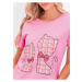 Růžové dámské vzorované pyžamo Edoti