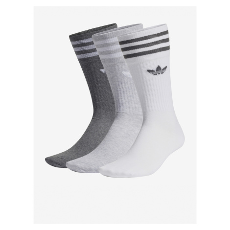 Solid Crew Sock Ponožky 3 páry adidas Originals Bílá