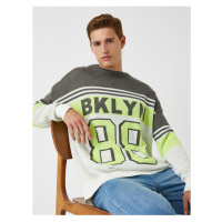 Koton Oversize College Patterned Sweater