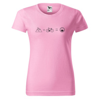 DOBRÝ TRIKO Dámské tričko s potiskem Kolo a hory Barva: Růžová