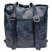 Velký tmavě modrý kabelko-batoh z eko kůže Nessie