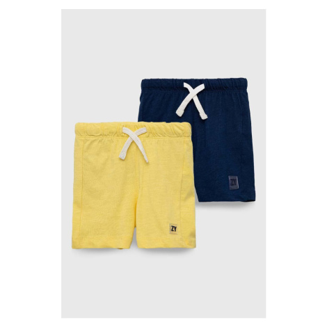 Dětské bavlněné šortky zippy 2-pack tmavomodrá barva, nastavitelný pas