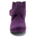 Kožené kotníkové boty na podpatku purpurová