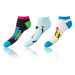 Bellinda CRAZY IN-SHOE SOCKS 3x - Modern color low crazy socks unisex - blue - green - black