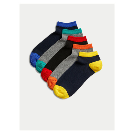 Sada pěti párů barevných pánských ponožek Marks & Spencer