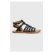 Dětské kožené sandály Pom D'api černá barva
