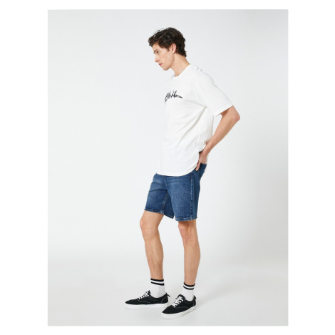 Koton Oversized Denim Shorts With Pocket Detail Buttoned Cotton