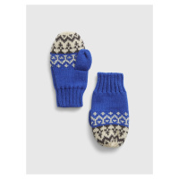Modré dětské vzorované pletené rukavice GAP